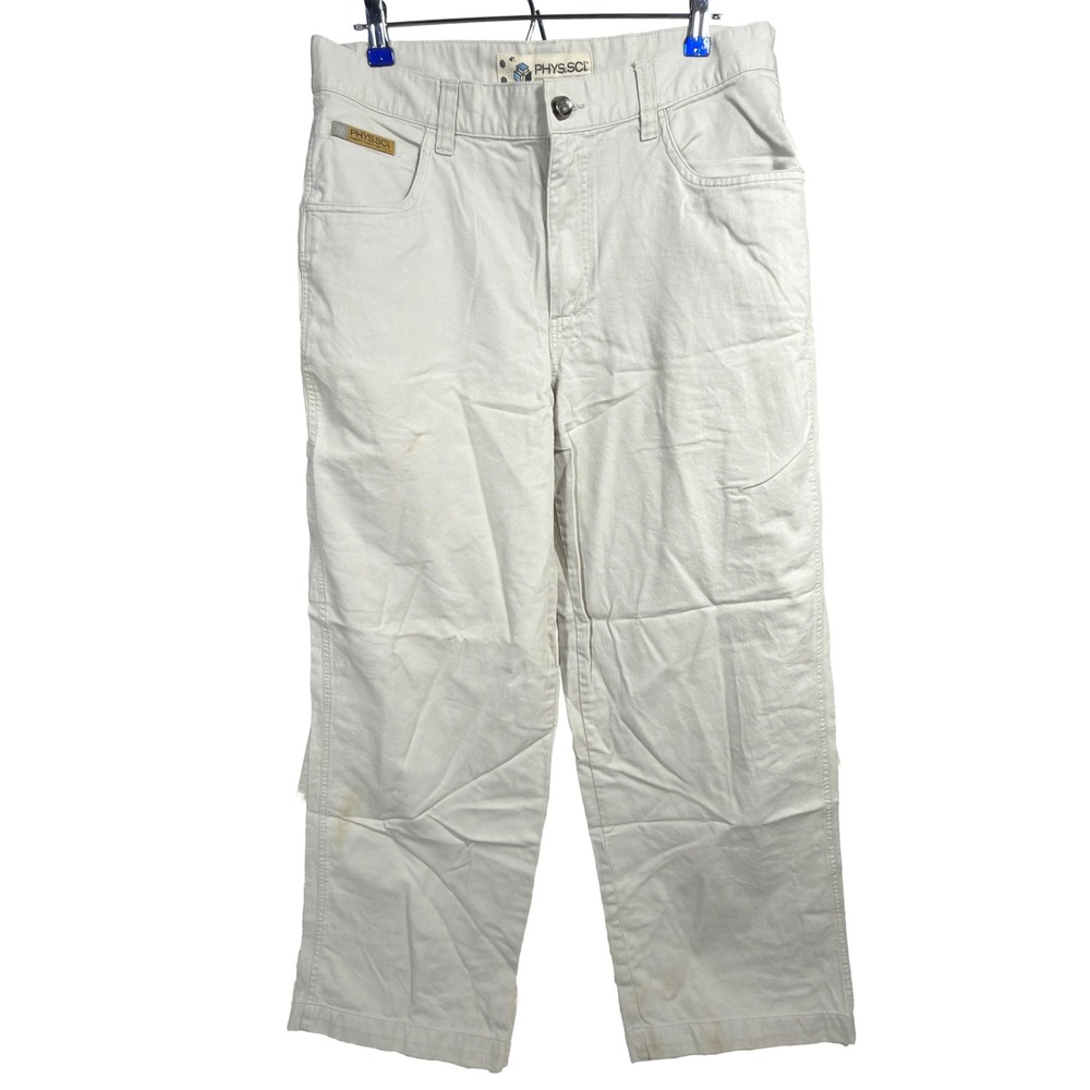 Phys.Sci Carpenter Pants 34x32 Mens Canvas Utility Stone White